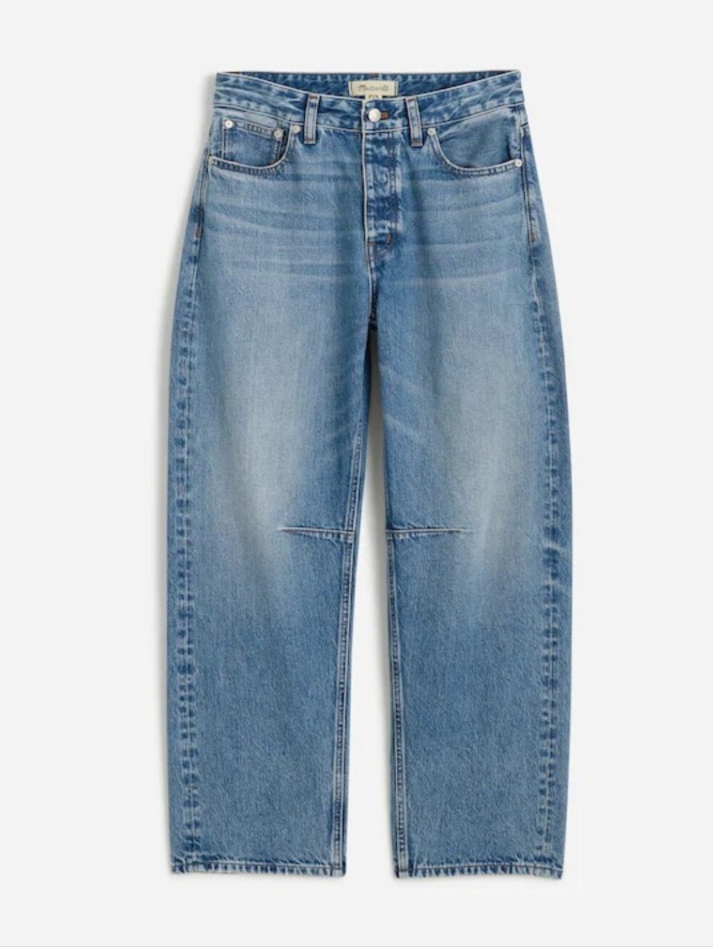 NWT Madewell Womens The Petite Curvy Darted Barrel-Leg Jean Dobbins Wash Sz 30P